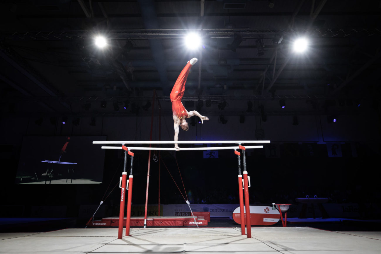 Balerna: Ginnastica, 39° Memorial Arturo Gander. Nella foto Vinzenz Höck (Austria) in azione.
© Ti-Press / Massimo Piccoli