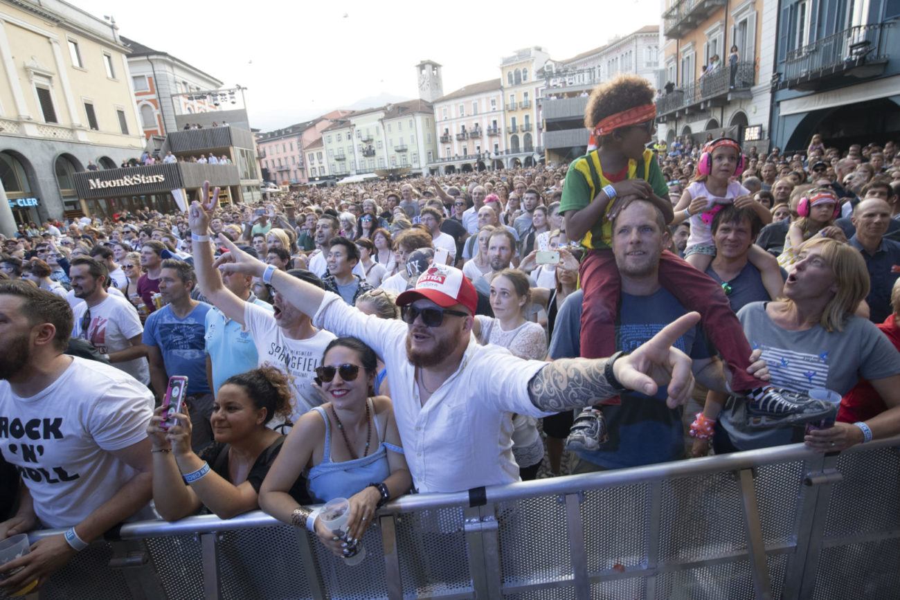 Locarno: Moon&Stars, concerto Liam Gallagher. Nella foto una veduta del pubblico durante il concerto.
© Keystone / Ti-Press / Pablo Gianinazzi